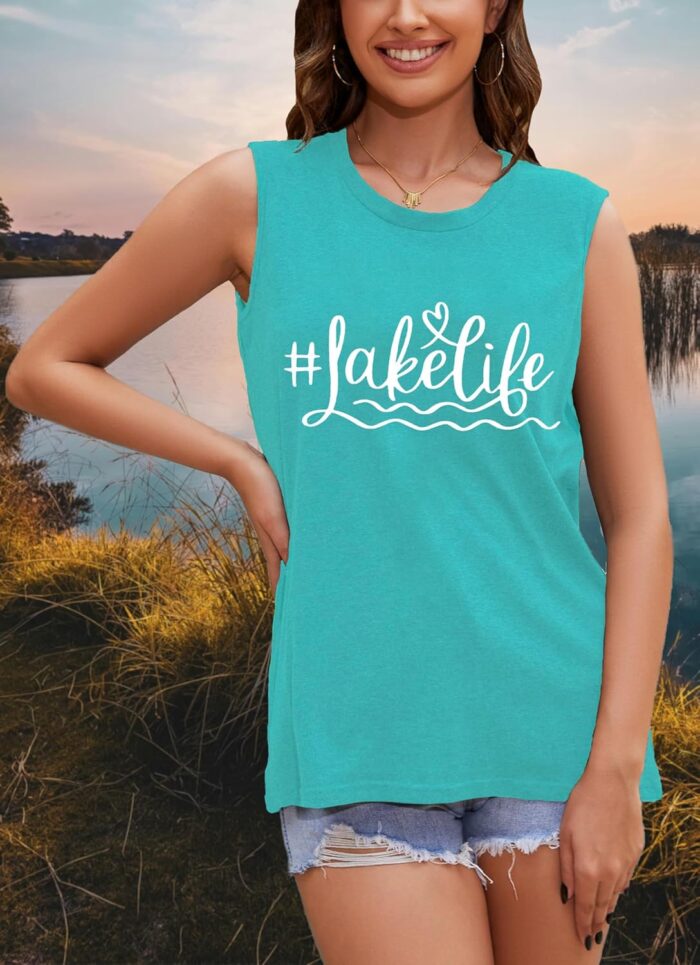 Womens Graphic Tees Funny Sayings Letter Print Casual Top Workout Basic Tunic Shirt - Image 2