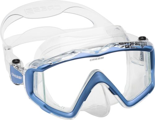 Cressi Perfect View Scuba Diving, Snorkeling Mask in Pure Comfortable Silicone - Available with Different Panoramic Lenses - Liberty Triside: Designed in Italy