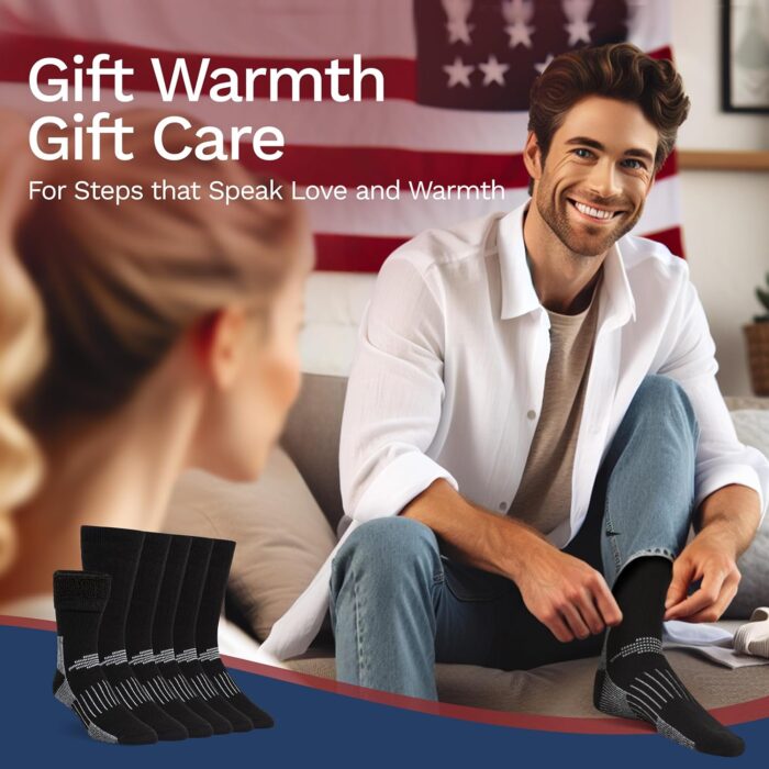 Buttons & Pleats Premium Merino Wool Hiking Socks Outdoor Trail Crew Socks - Image 2