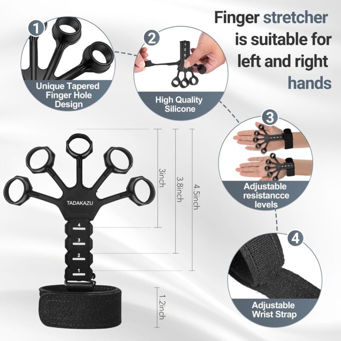 Grip Strength Trainer Kits (5 Pack), Forearm Strengthener with Adjustable Resistance, Grip Strength Tester, Finger Strengthener, Hand Gripper Strengthener for Muscle Building Injury Recover - Image 6