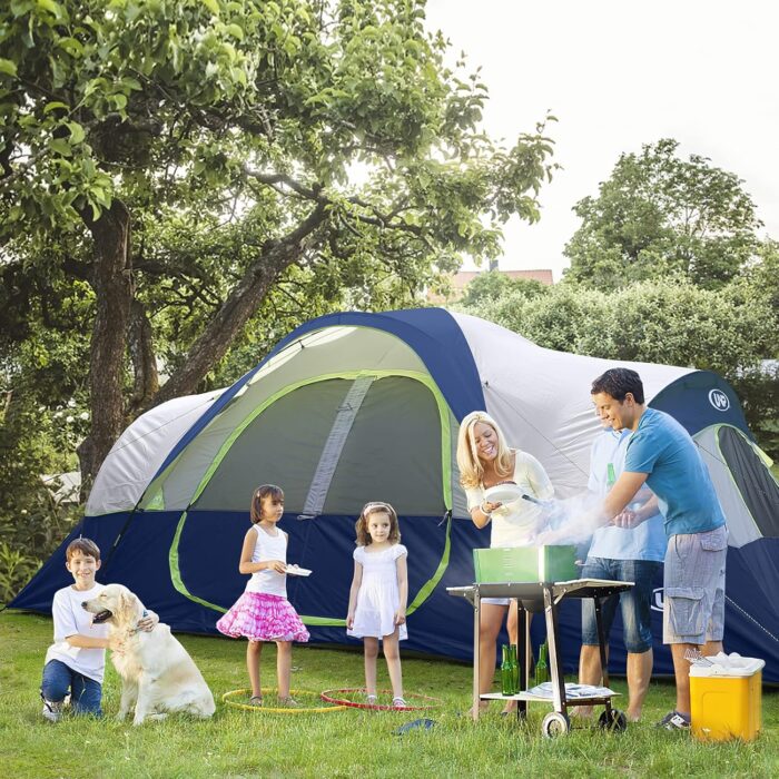 UNP Camping Tent 10-Person-Family Tents, Parties, Music Festival Tent, Big, Easy Up, 5 Large Mesh Windows, Double Layer, 2 Room, Waterproof, Weather Resistant, 18ft x 9ft x78in - Image 6