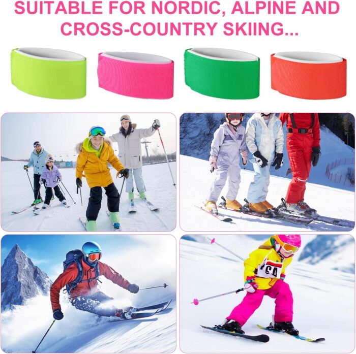 8pcs Adjustable Snow Ski Wrap Carrier Straps with Protective Pad for Carrying Ski Boards Poles Winter Sports Accessories - Image 7