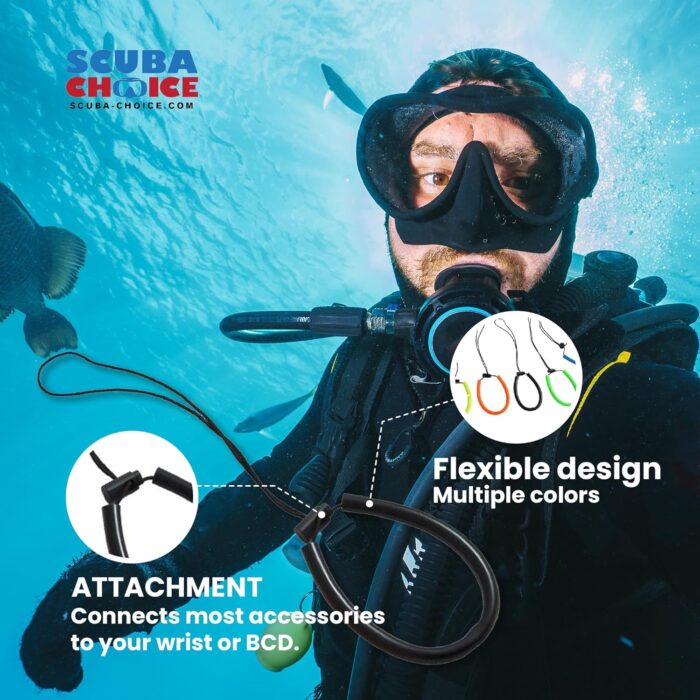 Scuba Choice Scuba Diving Adjustable Wrist Lanyard, Blue - Image 2
