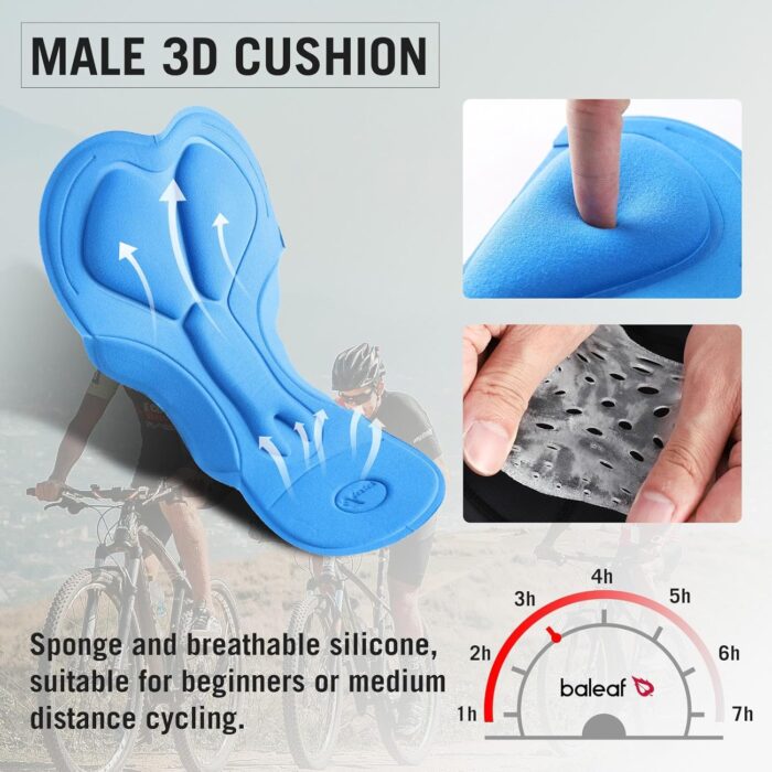 baleaf Men's 3D Padded Bike Shorts Cycling Underwear MTB Liner - Image 5