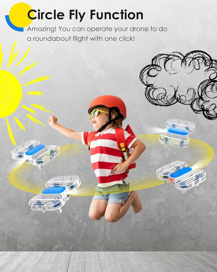 Drone for Kids, Drone with Altitude-Hold, 3D Flip, Circle Fly, Self-Rotation, Headless Mode, 3 Speed Modes, Palm Take-Off, One-Click Landing, Drone for Kids 14+, Beginners, Indoor - Image 5