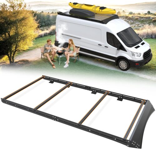 MELIPRON Camper Van Roof Rack Fit for Ford Transit 148" WB Low/Medium/High Roof, Low Profile Roof Rack with 4040 Crossbars, Van Life Essentials
