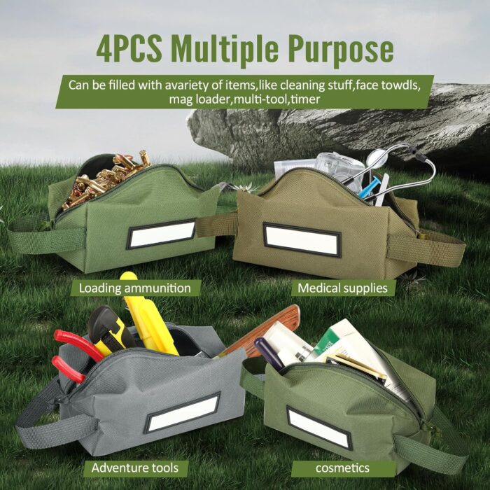 4Pcs Ammo Bag Ammo Pouches, Professional Ammo Storage Bag Carrier Bag, Waterproof and Durable, Used As Ammo Bags/Box/Can/Case/Loose Sacs for Rifle Carbine Pistol Hunting Shooting Range Gear - Image 5