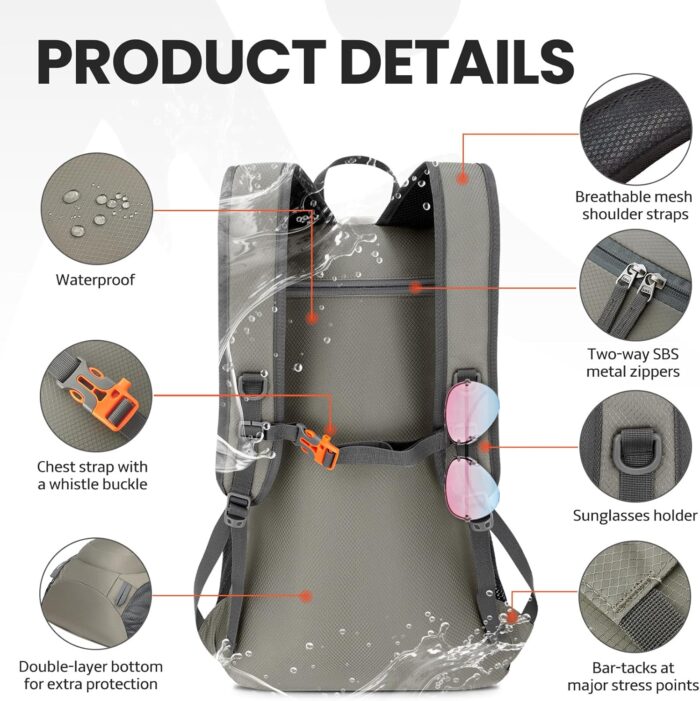 Venture Pal 40L Lightweight Packable Travel Hiking Backpack Daypack - Image 4