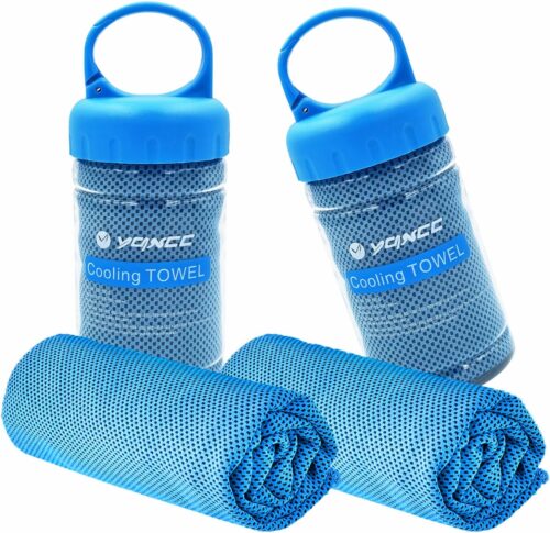 YQXCC 2 Pack Cooling Towel (47"x12") Ice Towel for Neck, Soft Breathable Chilly Towel, Microfiber Cool Towel for Yoga, Golf, Gym, Camping, Running, Workout & More Activities