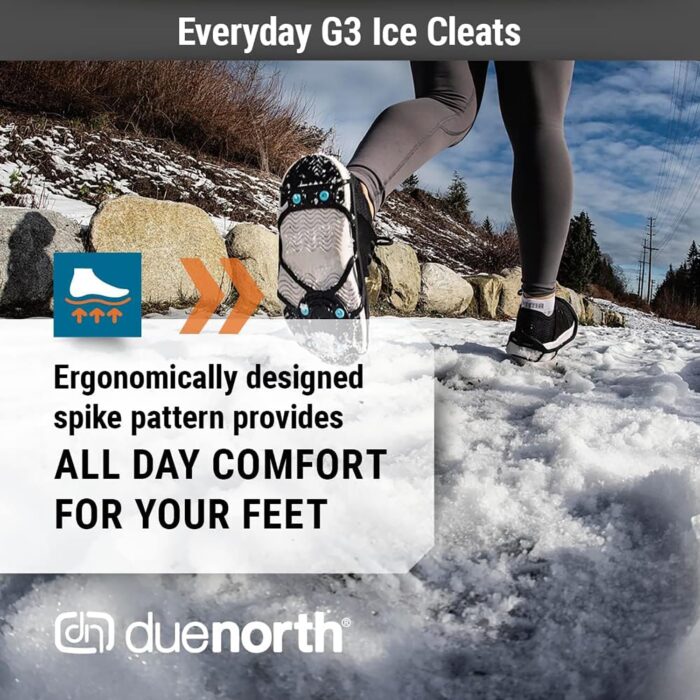 Due North Everyday G3 Ice Cleats for Shoes & Boots - Traction Spikes for Men & Women to Improve Grip on Snow & Ice - Image 3