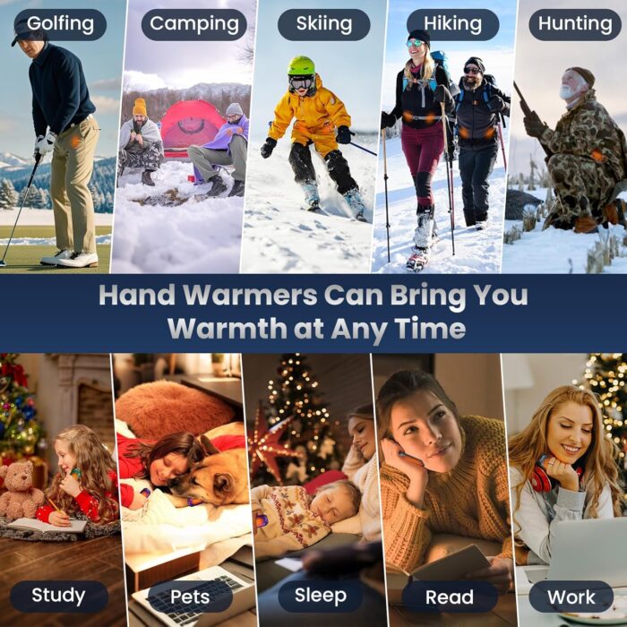 AI Hand Warmers Rechargeable 2 Pack,Portable Electric Hand Warmer Reusable,AI Hand Warmer for Outdoor Golf Hunting Camping Accessories,Warm Winter Gifts for Men Women Kids - Image 6