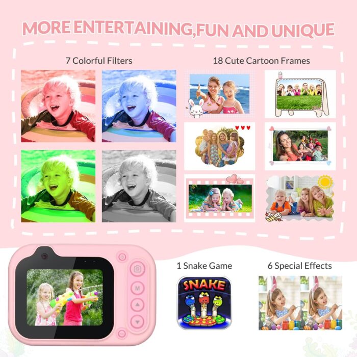 Bestrip Kids Underwater Camera, 1080P HD Waterproof Digital Camera with 2.4" IPS Screen, Birthday Gifts for Boys Girls Children, Toddler Cameras Toys for 3 4 5 6 7 8 9 - Image 7