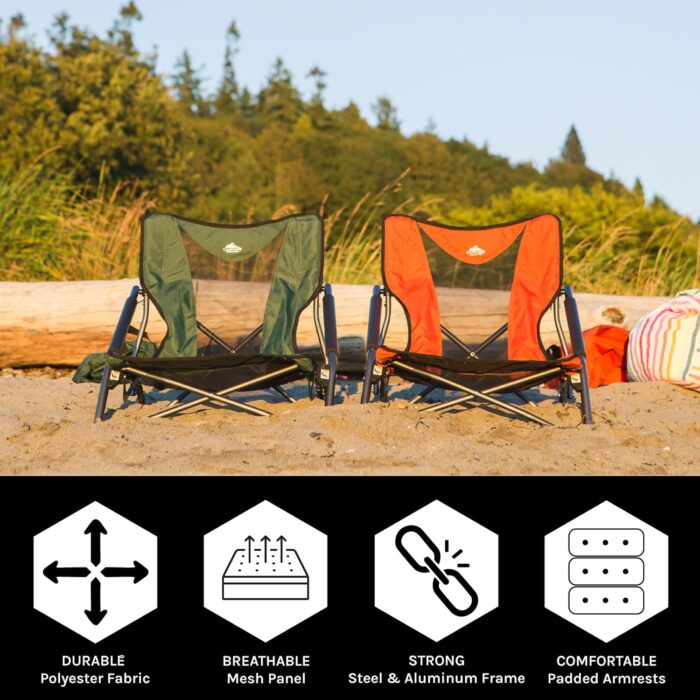 Cascade Mountain Tech Folding Camp Chair for Camping, Beach, Picnic, Barbqeues, Sporting Events with Carry Bag - Image 2
