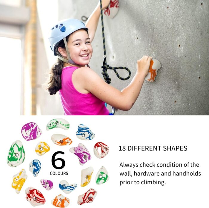 BABY FUN 24 Climbing Holds for Kids and Adults, Rock Climbing Holds - Mounting Hardware Included - Climbing Rocks for DIY Rock Climbing Wall - Image 6