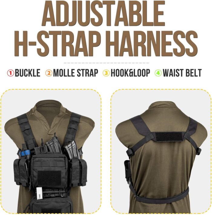 VISMIX Tactical Chest Rig, Adjustable&Detachable Molle Chest Rigs with Mag Pouch - Image 5