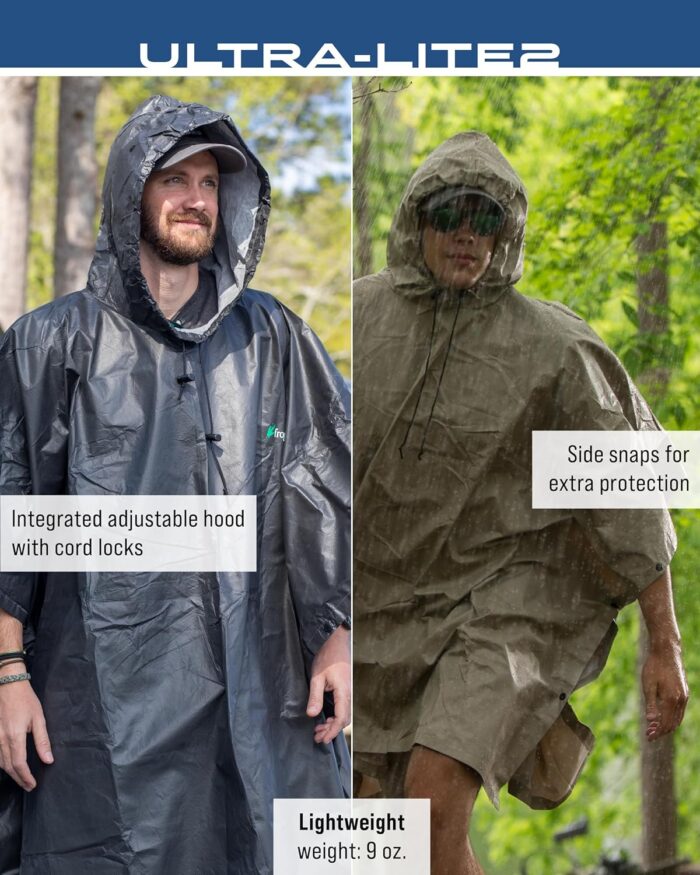 FROGG TOGGS Ultra-lite2 Waterproof, Breathable Rain Poncho, Adult and Youth Sizes - Image 5