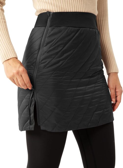 FitsT4 Sports Women's 18" Quilted Winter Skirts Puffer Skorts with Full Zipper Insulated Hiking Trekking Snow Ski