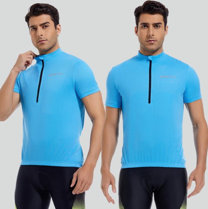 Spotti Men's Cycling Bike Jersey Short Sleeve with 3 Rear Pockets- Moisture Wicking, Breathable, Quick Dry Biking Shirt - Image 5