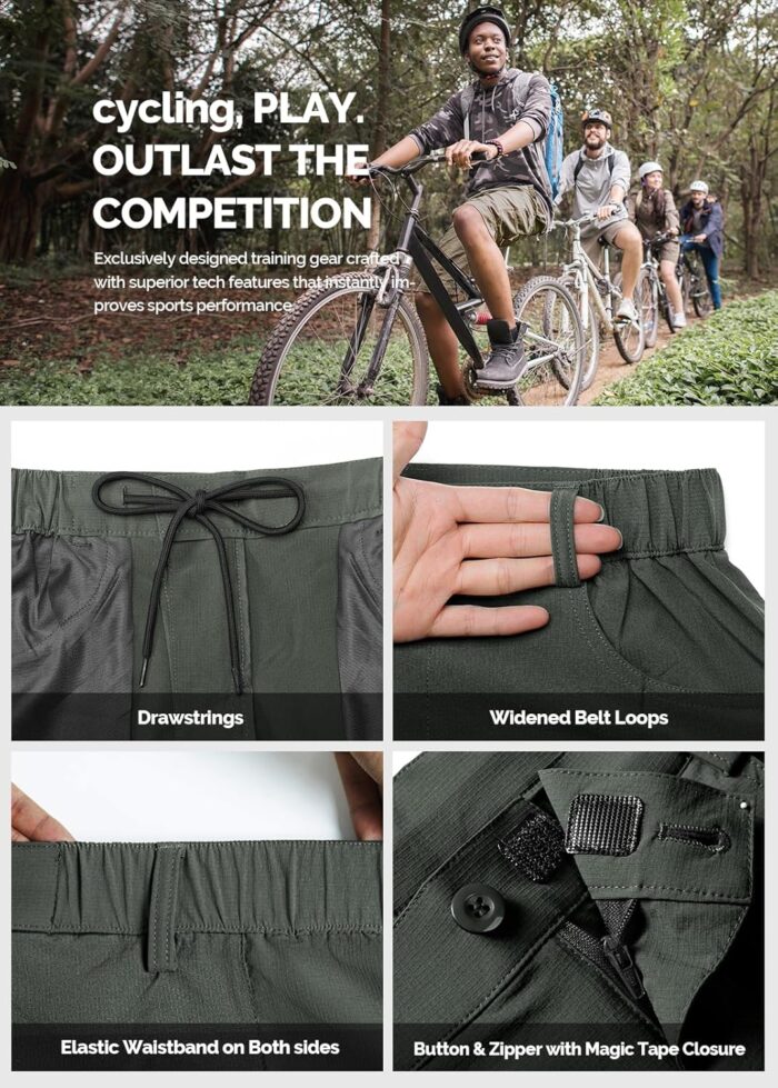 Cycorld Mountain-Bike-Shorts-Mens-Padded Biking Baggy Cycling Short Padding - Image 3