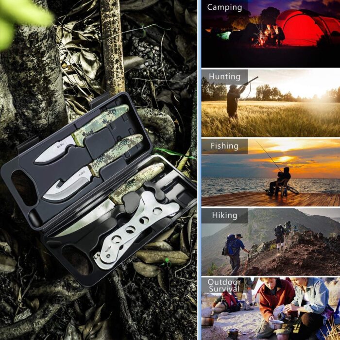 GVDV Hunting Knife Set - Deer Field Dressing Kit, Game Processor Set With Gut Hook Skinner, Spreader, Gloves - 6 Piece Butcher Gear for Men - Image 7