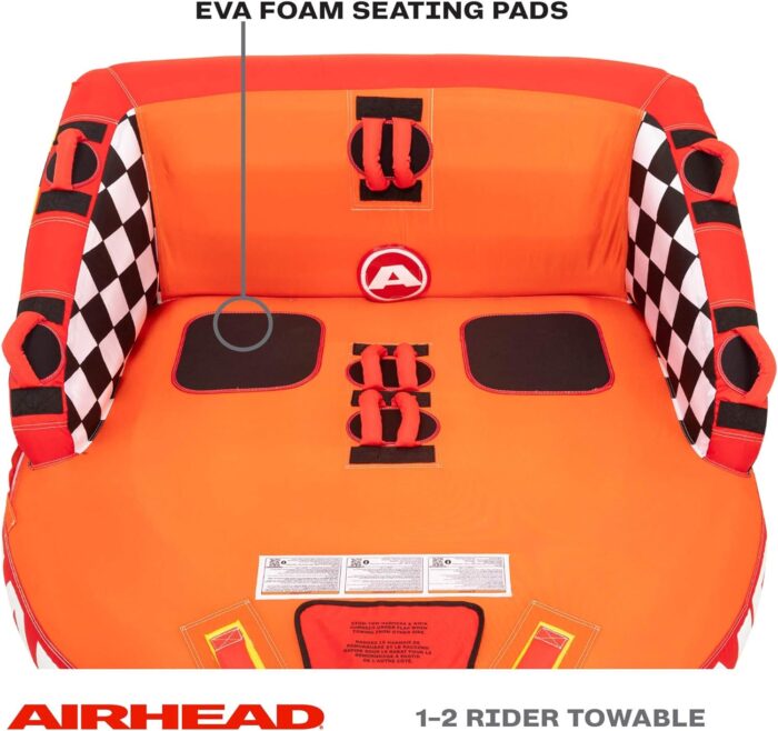 Airhead Mable Inflatable Towable Tube, 1-4 Rider Models, Dual Tow Points, Full Nylon Cover, EVA Foam Pads, Patented Speed Valve, Boat Tubes and Towables - Image 3