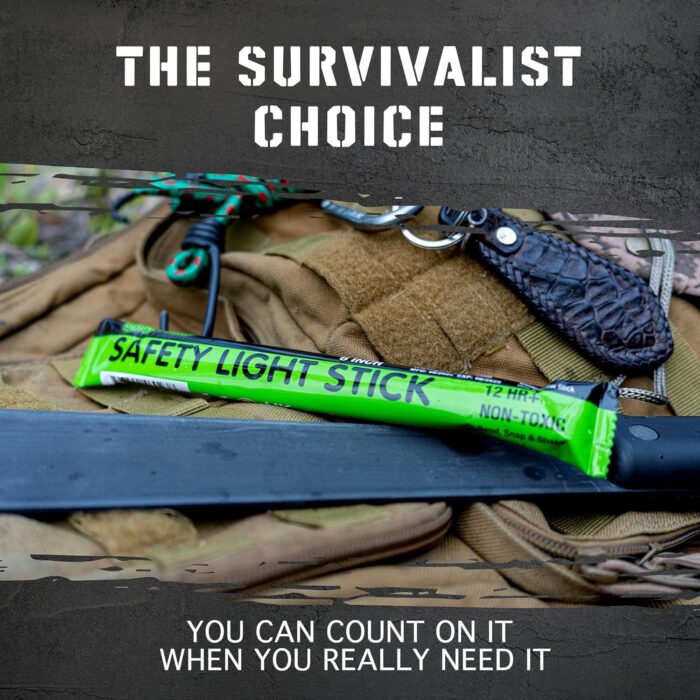 Emergency Glow Sticks with 12 Hours Duration, Individually Wrapped Industrial Grade Glowsticks for Survival Gear, Camping Lights, Power Outages and Military Use - Image 2