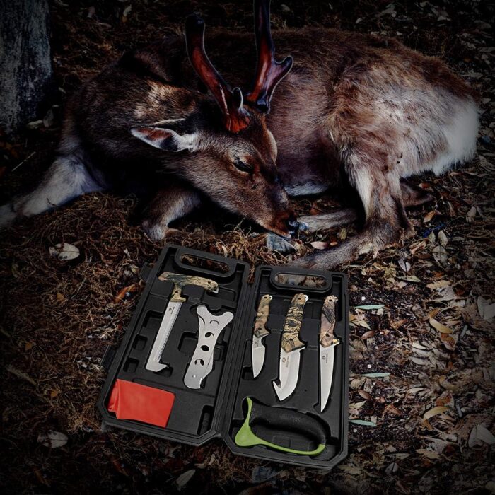 MOSSY OAK Hunting Field Dressing Kit - Portable Butcher Game Processor Set (8-Piece) - Image 6
