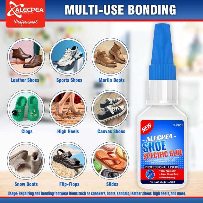 30g Shoe Glue - Ultimate Strength Adhesive for for Soles Boots Sneakers Heels Hiking Shoes Leather Handbags - Quick Set in 15 Seconds - Image 6