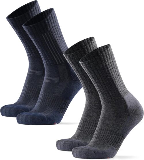 DANISH ENURANCE Premium Outdoor Hiking Socks, Merino Wool, Men & Women, 2-Pack
