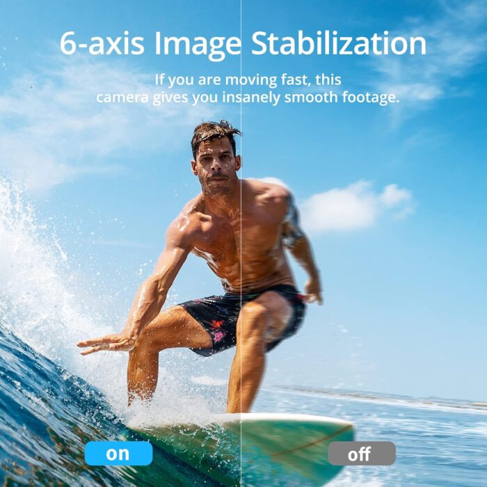 AKASO Brave 7 4K30FPS 20MP WiFi Action Camera with Touch Screen IPX8 33FT Waterproof Camera EIS 2.0 Zoom Support External Mic Voice Control with 2X 1350mAh Batteries Vlog Camera - Image 4