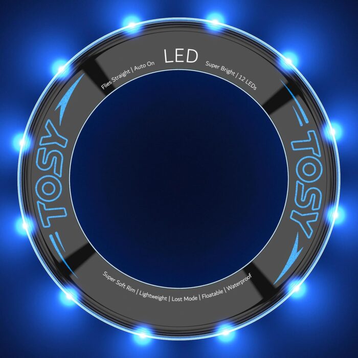 TOSY Flying Ring - 16 Million Color RGB LEDs or 12 LEDs, Super Bright, Lost Mode, Auto Light Up, Camping Essentials for Kids/Teens/Boy/Girl, Safe & Soft, Waterproof, Pool/Beach Games, Lightweight Toy - Image 4