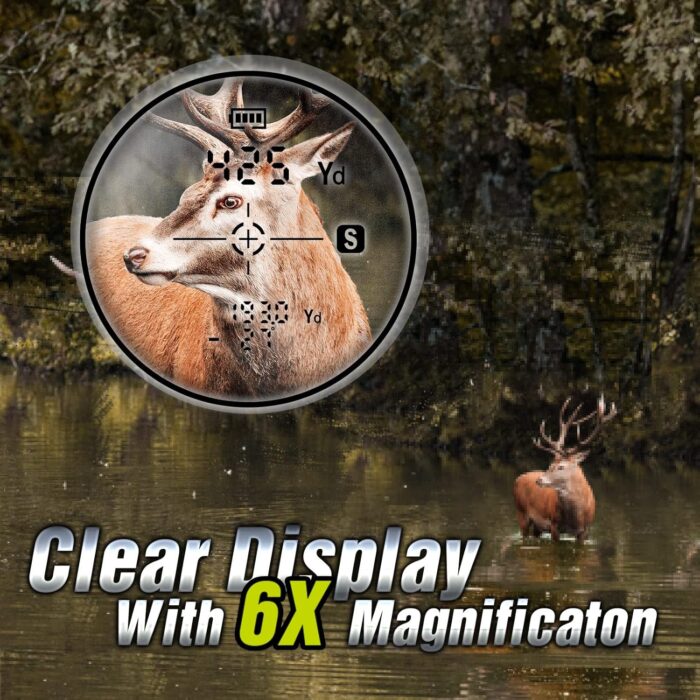 TIDEWE Hunting Rangefinder with Rechargeable Battery, 700/1000Y Camo Laser Range Finder 6X Magnification, Distance/Angle/Speed/Scan Multi Functional Waterproof Rangefinder with Case - Image 4