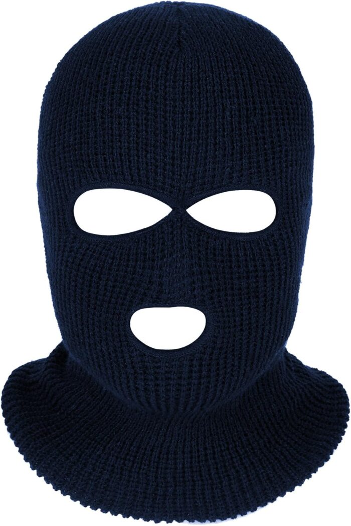 SATINIOR 3 Holes Ski Mask Full Face Cover Outdoor Balaclava Winter Knitted Neck Gaiter for Halloween Sports Cycling - Image 2
