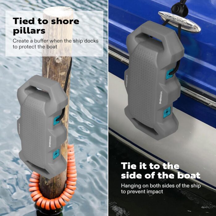 VIVOHOME EVA Boat Fenders for Docking, Boat Bumpers with Nylon Rope, and Fixed Lock Fit for Yachts, Sailing Dinghies, Bass Boats - Image 4