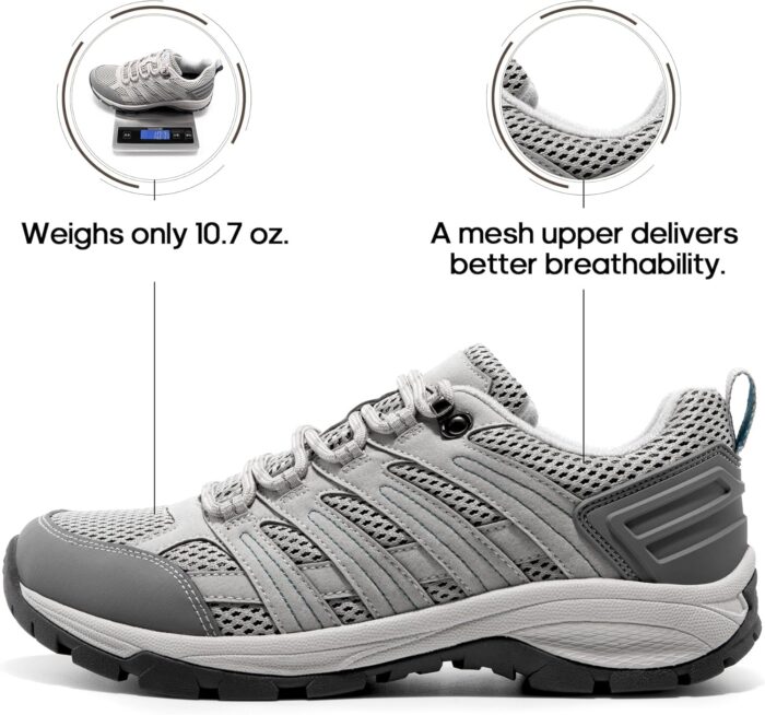 NORTIV 8 Women's Hiking Shoes Lightweight Breathable Mesh Walking Sneakers Outdoor Work Shoes - Image 2