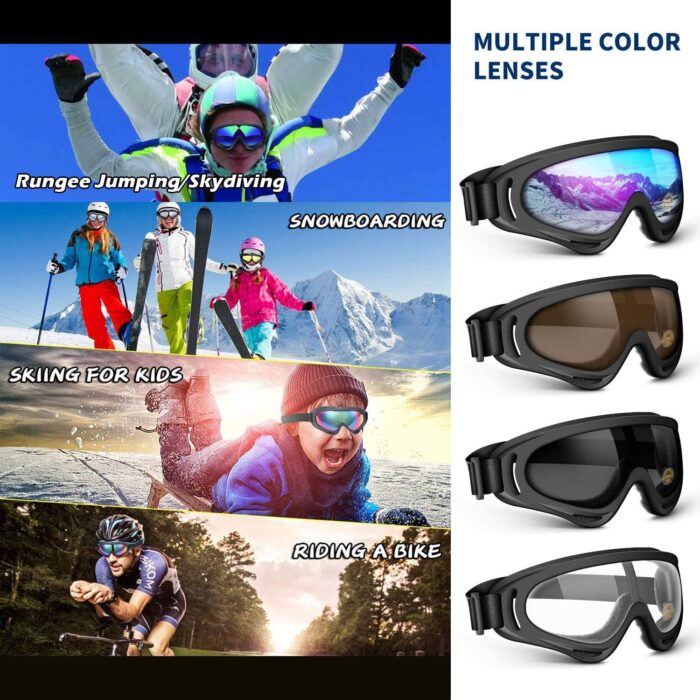 Anti-Glare Lenses-Ski Goggles Winter Sport Snowboard Goggles with UV 400 Protection - Image 3
