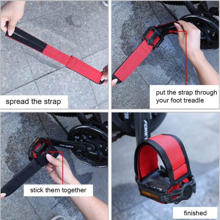 Outgeek 1 Pair Bike Pedal Straps Pedal Toe Clips Straps Tape for Fixed Gear Bike - Image 6
