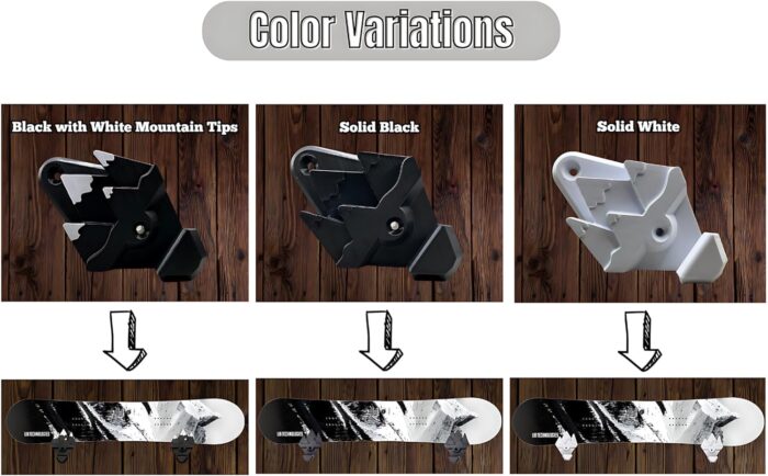 Snowboard Wall Mount Storage – Damage-Free Snowboard Hanger, Hook to Securely Store Gear, Hang and Display Snow Boards and Gloves, Gear Organizer (True White) - Image 5
