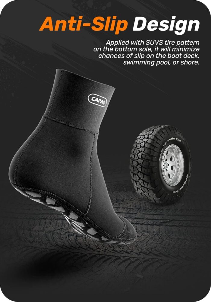 CAPAS 2mm Neoprene Sand Socks, Beach Volleyball Sand Proof Outdoor Socks, Wetsuit Diving Water Socks Keep Warm for Men Women - Image 6