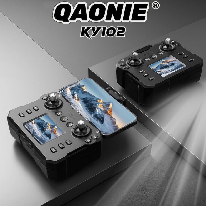 KY102 Drone with Screen Controller with SD card, Brushless Motor, Optical Flow Localization, Active Obstacle Avoidance, 2 batteries, One Key Take Off/Landing. (2 batteries - Black) - Image 2
