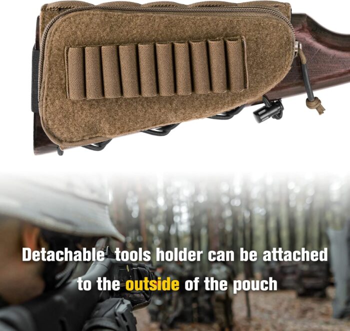 PETAC GEAR Tactical Buttstock Rifle Stock Pack/Adjustable Shell Holder Cheek Rest Pouch for Long Action … - Image 3