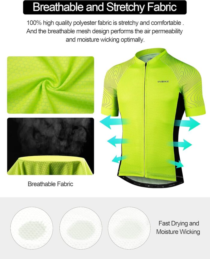 INBIKE Cycling Jersey Men Breathable Bike Shirt Quick-dry Reflective Bicycle Clothing for Road Biking Riding - Image 4