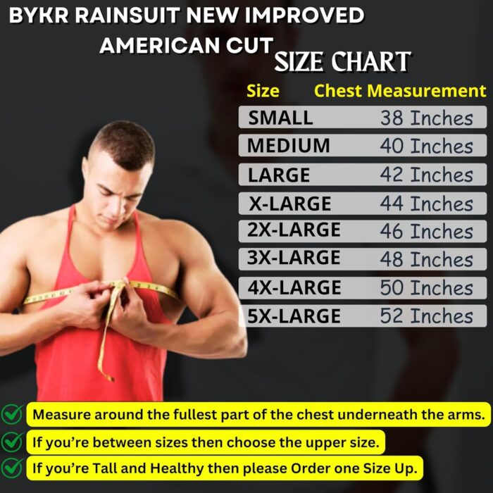 BYKR Waterproof Outdoors Motorcycle Rain Suits for Men & Women Cycling 2-Piece Breathable & Windproof Wet Weather Protection - Image 4