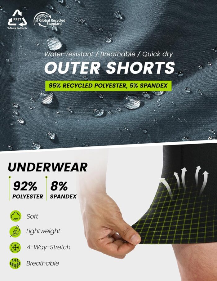Men's Mountain Bike Shorts 4D Padded Cycling Bicycle Biker Riding Loose-fit Gel Padding MTB Shorts Zipper Pockets - Image 6