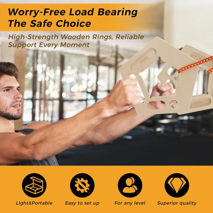 FRUITEAM Hangboard Holds in Wood for Rock Climbing,Portable Hangboard Rock Climbing,Finger Strengthener for Pull-up Grip Arm Training Indoor and Outdoor - Image 6