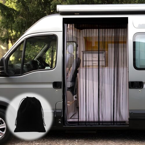 XCBYT Van Bug Screen Van Life Essentials Universal Size Car Window Covers with Magnetic Closure Car Window Screen for Mid/High Mercedes Sprinter and Other Camping Caravan Sliding Doors (Large)