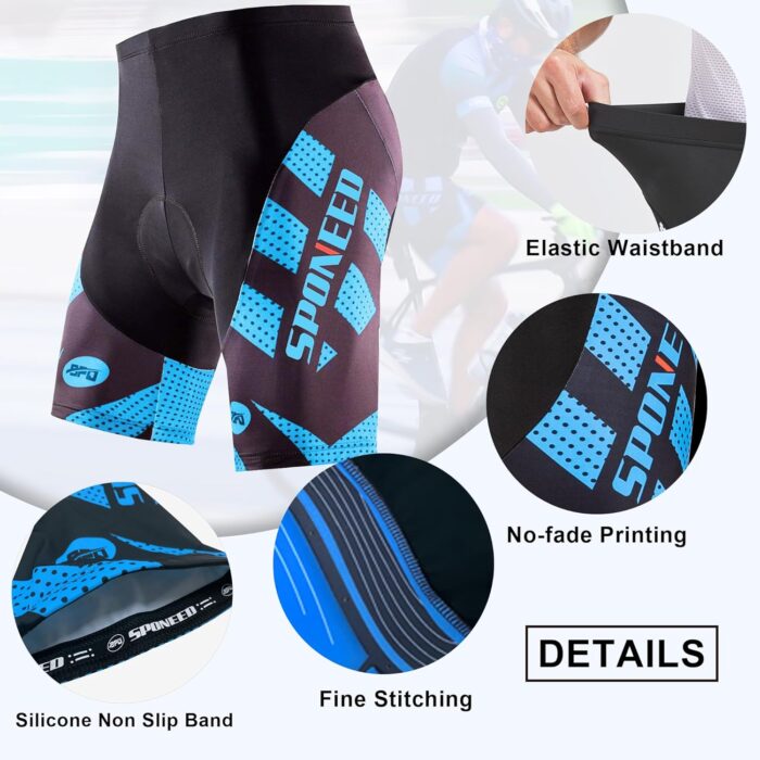 sponeed Men's Cycling Shorts Padded Bicycle Riding Pants Bike Biking Clothes Cycle Wear Tights - Image 4