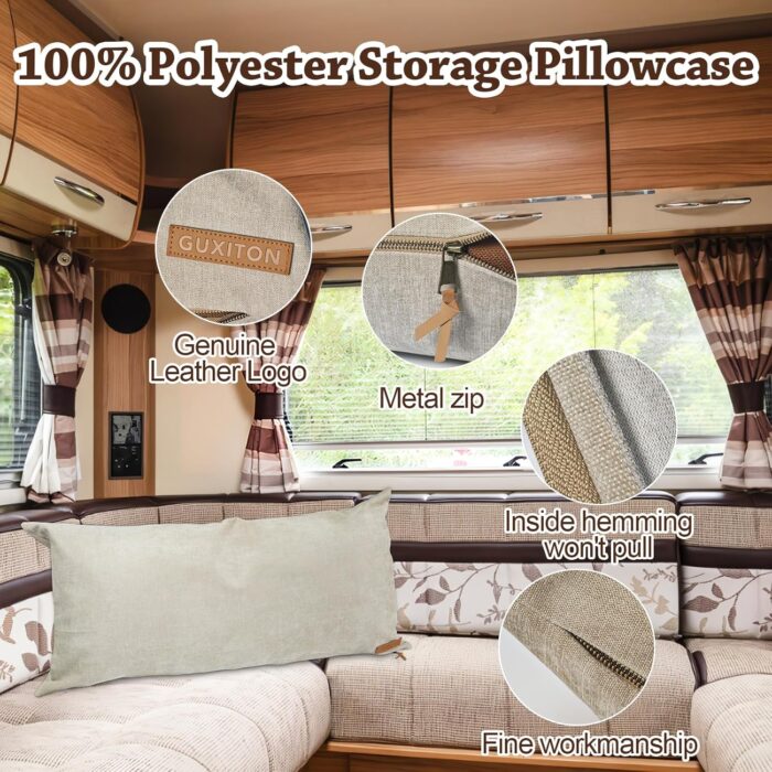 Guxiton-XL Zippered Storage Pillowcase 40" X 20" RV Accessories RV Organization and Storage Small Spaces Essentials Blanket Storage to Maximize Space - Image 4
