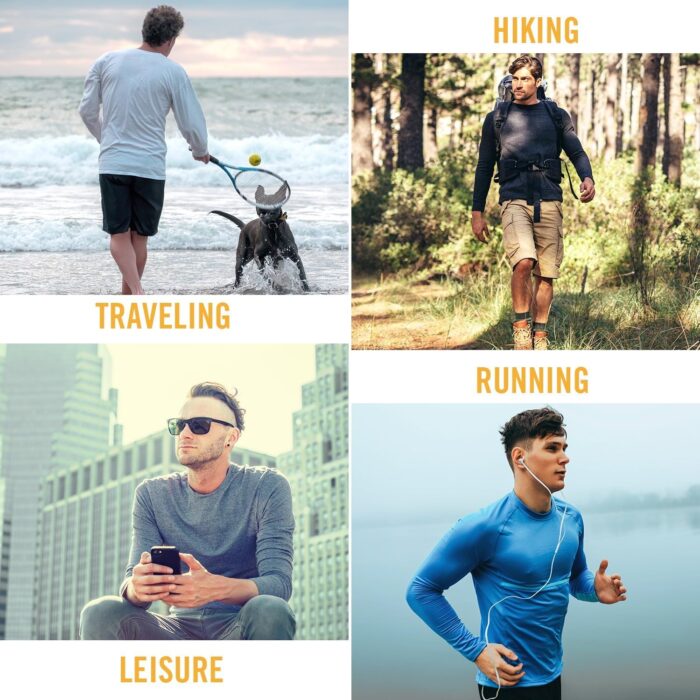 baleaf Men's Sun Protection Shirts UV SPF UPF 50+ Long Sleeve Rash Guard Fishing Running Quick Dry Lightweight - Image 5