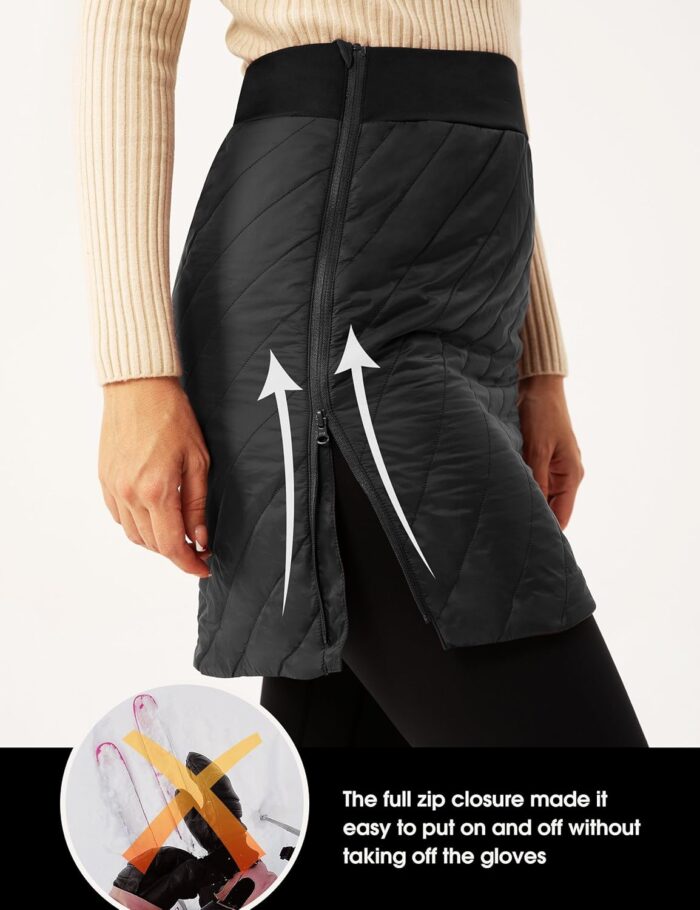 FitsT4 Sports Women's 18" Quilted Winter Skirts Puffer Skorts with Full Zipper Insulated Hiking Trekking Snow Ski - Image 3